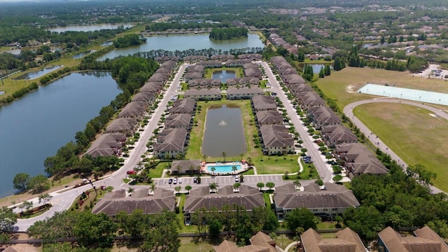 11442 Crowned Sparrow Ln, Tampa, FL 33626 - bird's eye view with a water view and a residential view