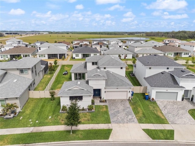 bird's eye view with a residential view