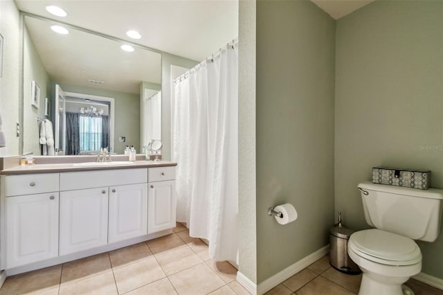 504 S Armenia Ave Unit 1338, Tampa, FL 33609 - full bathroom with recessed lighting, vanity, toilet, baseboards, and tile patterned flooring