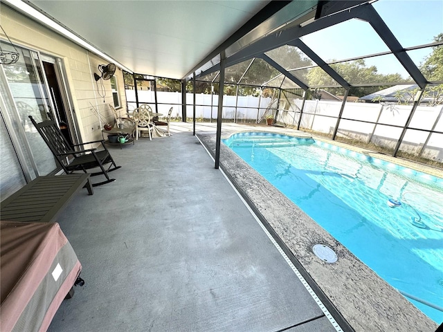 13924 Pathfinder Dr, Tampa, FL 33625 - view of pool with a fenced backyard, a lanai, and a patio