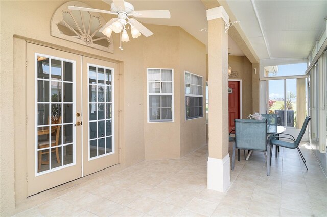 sunroom with french doors