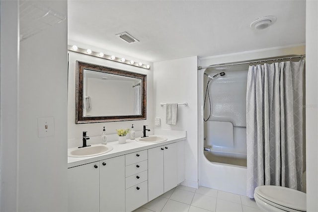 936 Pinellas Bayway S Unit T-5, Tierra Verde, FL 33715 - full bath with shower / bath combo, tile patterned floors, a sink, and visible vents