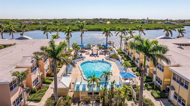 19417 Gulf Blvd Unit E217, Indian Rocks Beach, FL 33785 - bird's eye view with a water view