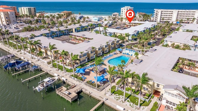 19417 Gulf Blvd Unit E217, Indian Rocks Beach, FL 33785 - bird's eye view with a water view