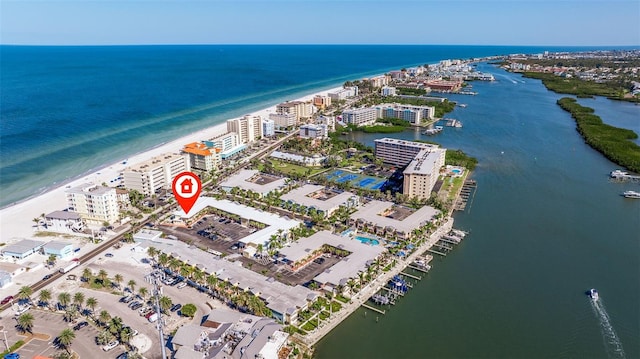 19417 Gulf Blvd Unit E217, Indian Rocks Beach, FL 33785 - birds eye view of property featuring a water view