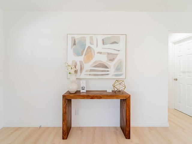 interior details with wood finished floors and baseboards