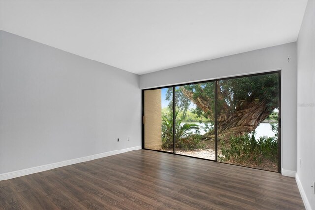 782 Village Lake Ter N Unit 102, Saint Petersburg, FL 33716 - empty room with dark wood-type flooring and baseboards
