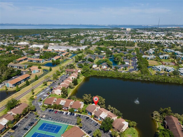 782 Village Lake Ter N Unit 102, Saint Petersburg, FL 33716 - aerial view of property and surrounding area with a large body of water and nearby suburban area