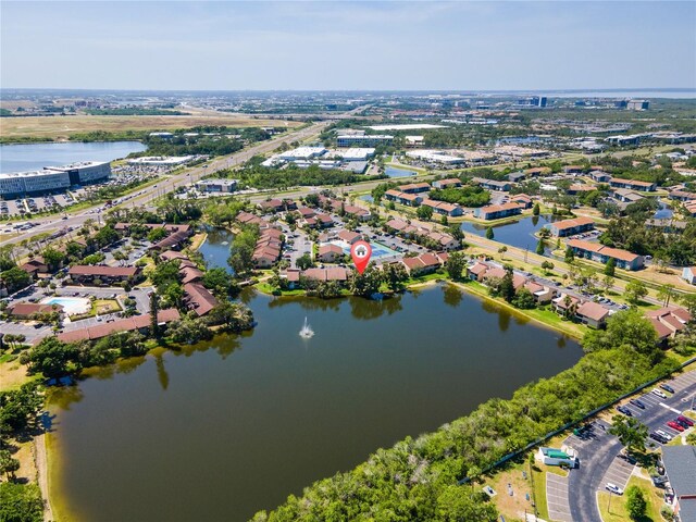 782 Village Lake Ter N Unit 102, Saint Petersburg, FL 33716 - aerial overview of property's location with a large body of water and nearby suburban area