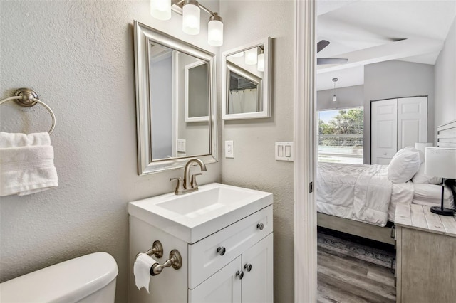 6207 Gulfport Blvd S, Gulfport, FL 33707 - ensuite bathroom with connected bathroom, toilet, a textured wall, and vanity