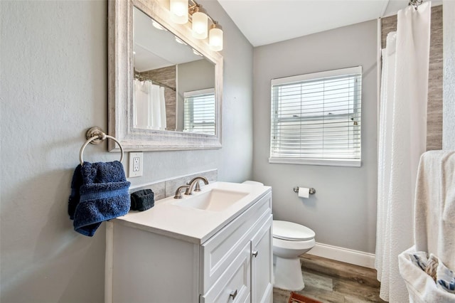 6207 Gulfport Blvd S, Gulfport, FL 33707 - full bath featuring baseboards, wood finished floors, toilet, and vanity
