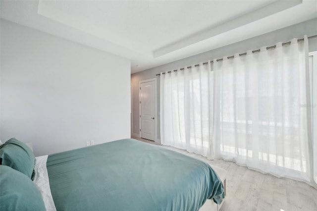5917 Cat Claw Ln, Bradenton, FL 34210 - bedroom with wood finished floors and a tray ceiling