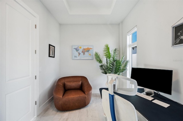 5917 Cat Claw Ln, Bradenton, FL 34210 - office area with baseboards and a raised ceiling