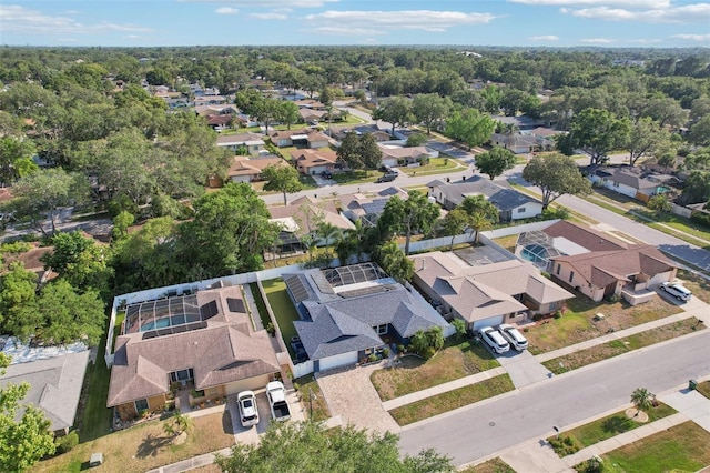 aerial view with a residential view