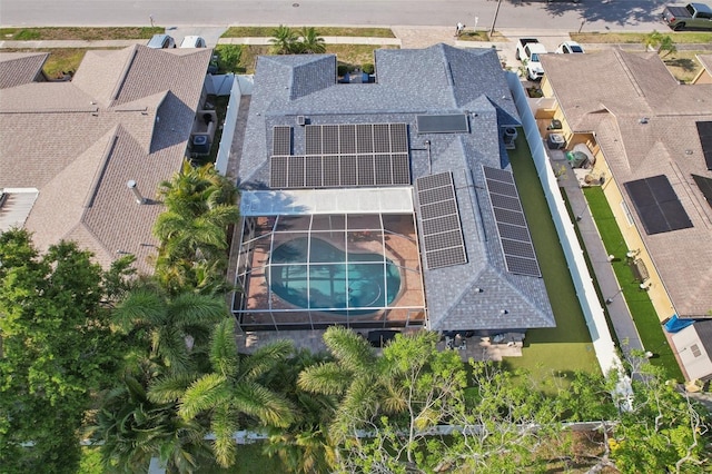 aerial view with a residential view