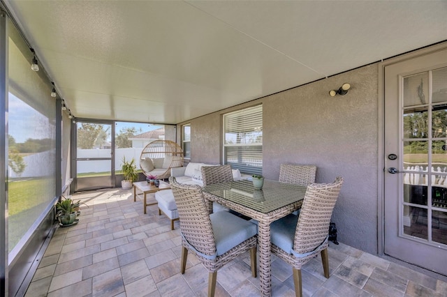 view of sunroom