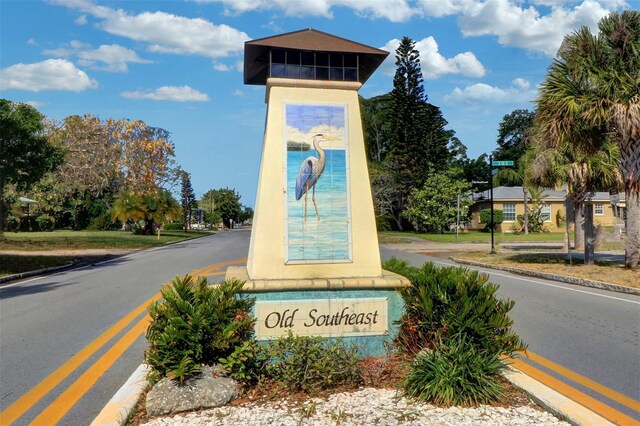 view of community sign
