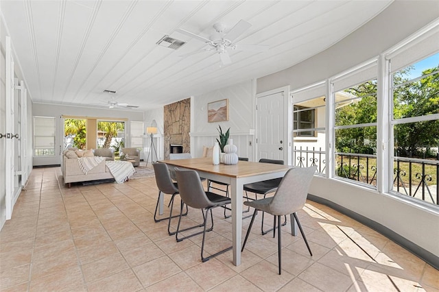 sunroom / solarium with visible vents