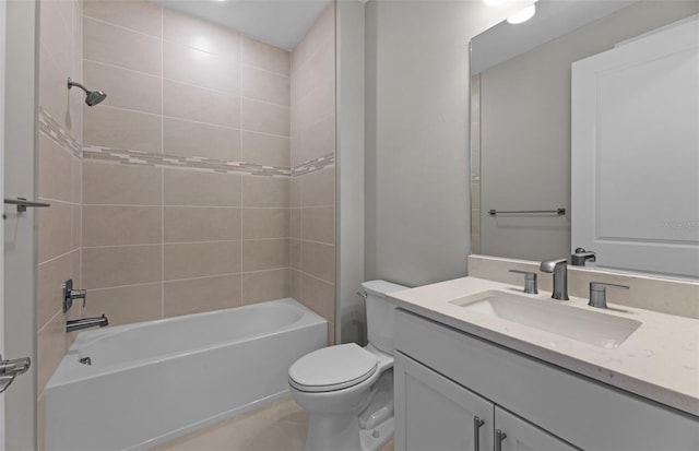 2528 Charter Oak Dr, North Port, FL 34289 - full bathroom featuring toilet, vanity, and bathing tub / shower combination