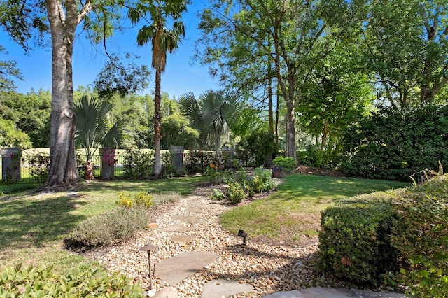 view of yard featuring fence
