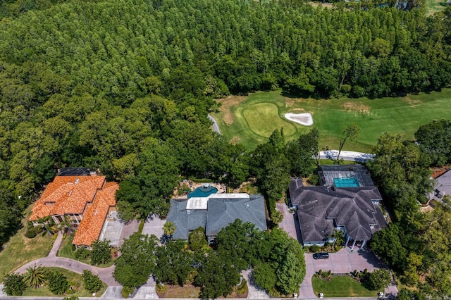 bird's eye view featuring view of golf course