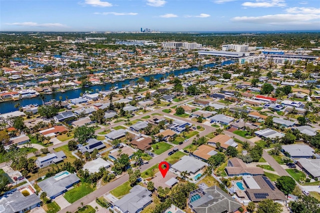 4340 50th Ter S, Saint Petersburg, FL 33711 - birds eye view of property with a water view and a residential view