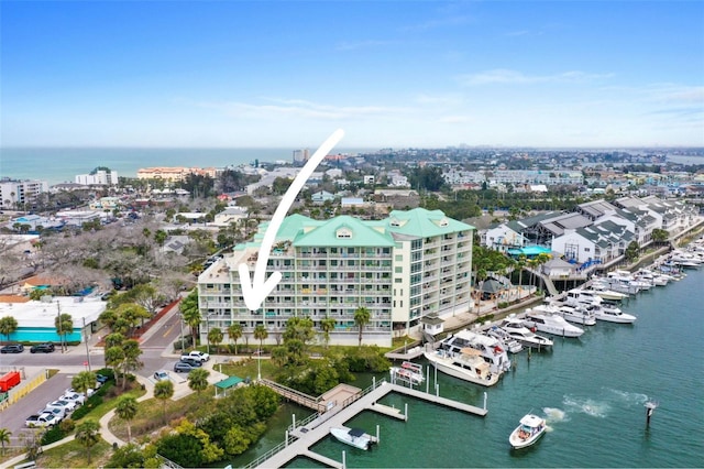 399 2nd St Unit 313, Indian Rocks Beach, FL 33785 - bird's eye view with a water view