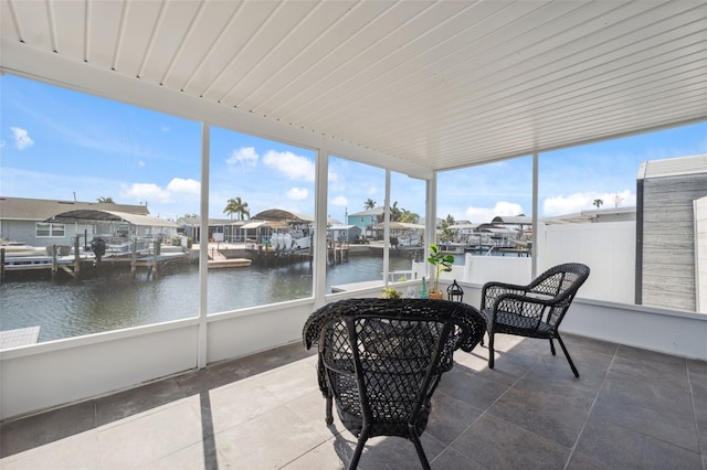13810 Malcolm Ave, Hudson, FL 34667 - sunroom with healthy amount of natural light, floor to ceiling windows, a water view, and a residential view