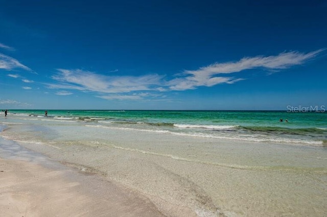view of water feature featuring a view of the beach