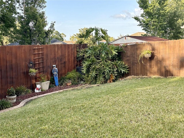 view of yard featuring fence private yard