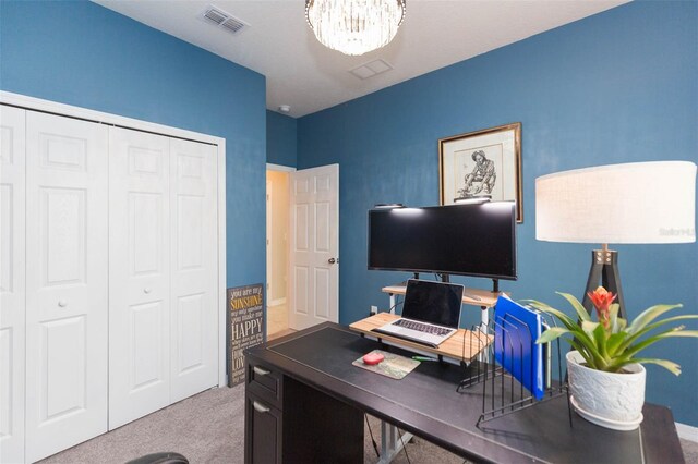 5059 Bromeliad Ave, Wimauma, FL 33598 - office space with carpet and a chandelier