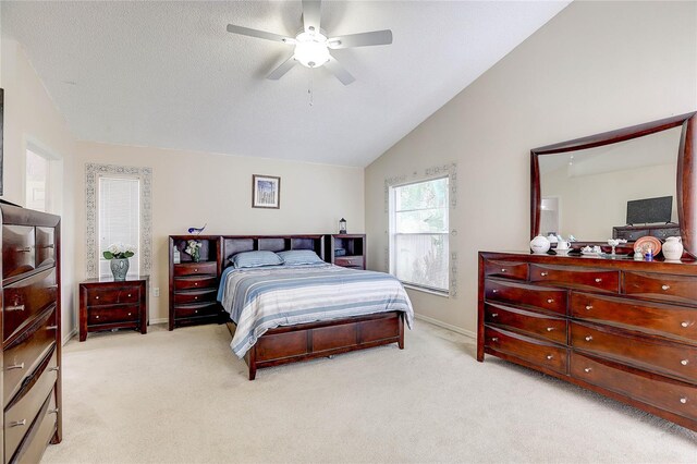 6410 Beaver Way, Tampa, FL 33625 - carpeted bedroom with baseboards, a ceiling fan, and vaulted ceiling