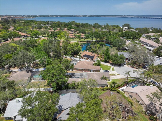 1916 Sandstone Pl, Clearwater, FL 33760 - aerial view featuring a water view and a residential view