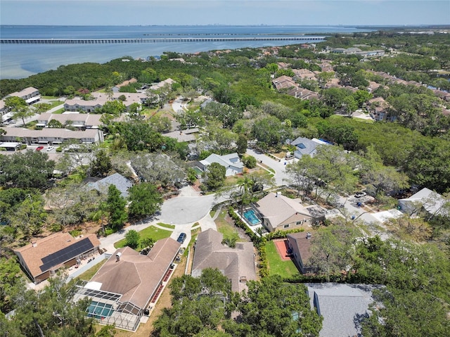 1916 Sandstone Pl, Clearwater, FL 33760 - birds eye view of property featuring a water view and a residential view