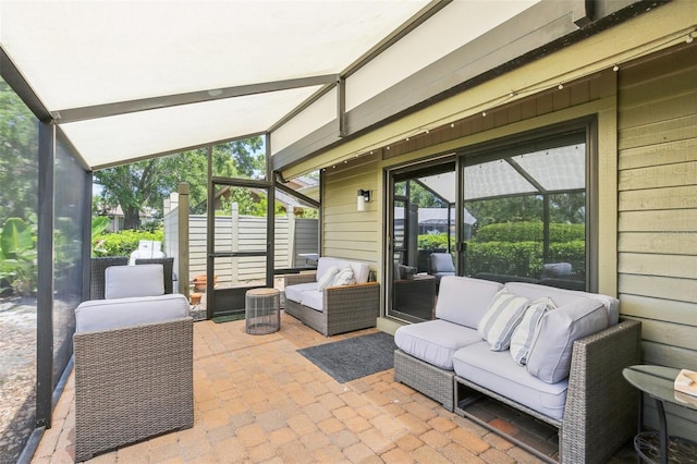 view of patio with an outdoor hangout area