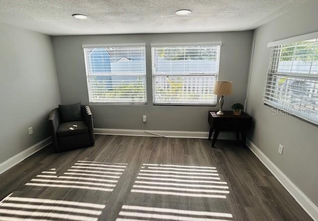 6401 30th Way N, Saint Petersburg, FL 33702 - unfurnished room with baseboards, wood finished floors, and a textured ceiling