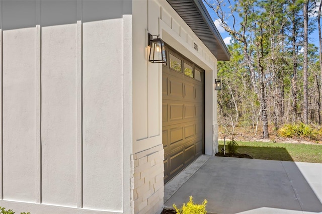 view of garage