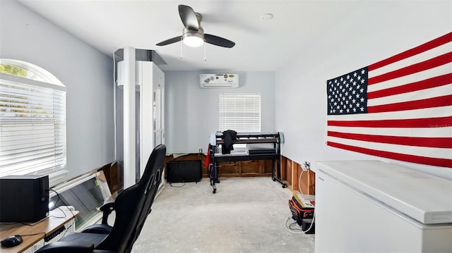4396 5th Isle Dr, Hernando Beach, FL 34607 - office space featuring ceiling fan and unfinished concrete floors