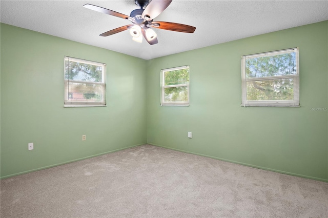 771 Murphy Ave N, Saint Petersburg, FL 33703 - carpeted empty room with plenty of natural light, ceiling fan, baseboards, and a textured ceiling