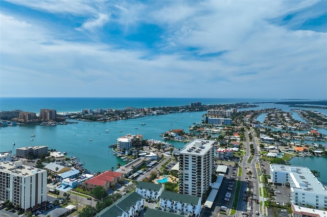 223 Island Way Unit 5D, Clearwater Beach, FL 33767 - bird's eye view featuring a water view and a city view