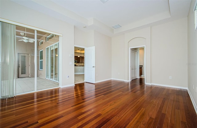 617 Glastonbury Ct, Spring Hill, FL 34609 - spare room with hardwood / wood-style flooring, ceiling fan, and baseboards