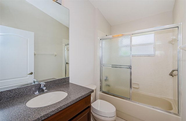 617 Glastonbury Ct, Spring Hill, FL 34609 - full bathroom with toilet, enclosed tub / shower combo, and vanity