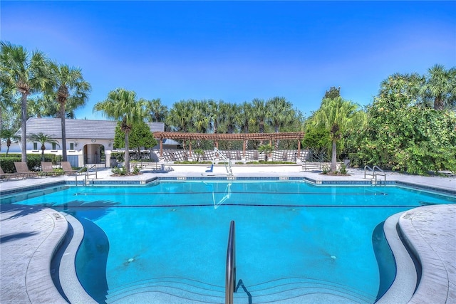 pool featuring fence