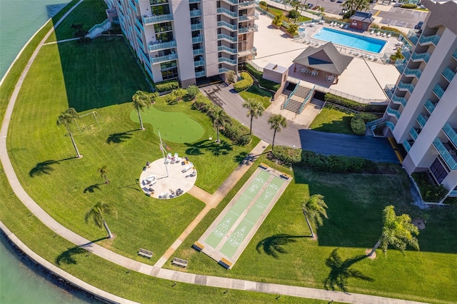 1 Key Capri Unit 608E, Treasure Island, FL 33706 - aerial view of a pool area