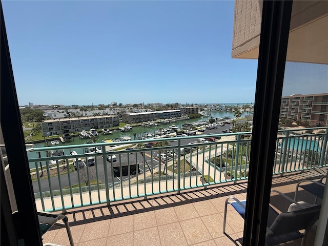 1 Key Capri Unit 608E, Treasure Island, FL 33706 - balcony featuring view of marina and a water view