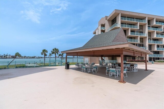 1 Key Capri Unit 608E, Treasure Island, FL 33706 - view of home's community with a gazebo and a water view