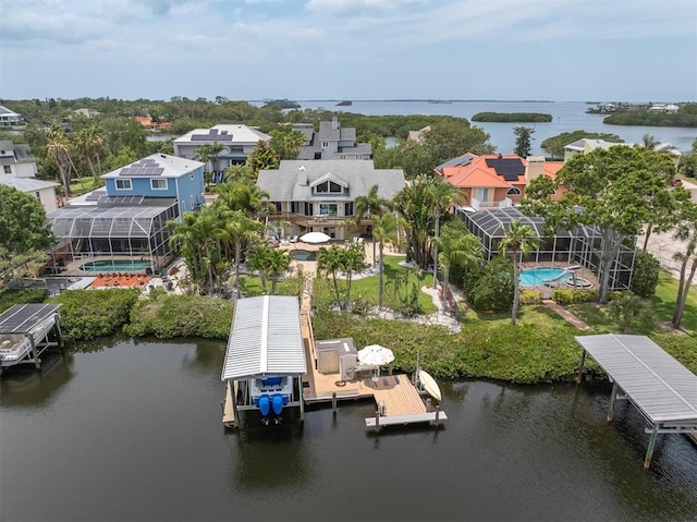 aerial view of a large body of water