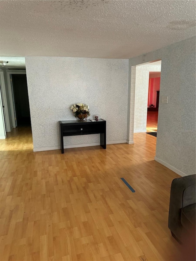 9900 Ideal Ln, Hudson, FL 34667 - hallway with light wood-style floors, baseboards, and a textured ceiling