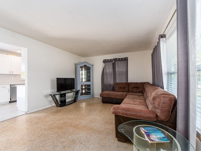 11397 122nd Ave, Largo, FL 33778 - living room with dark aggregate flooring and baseboards