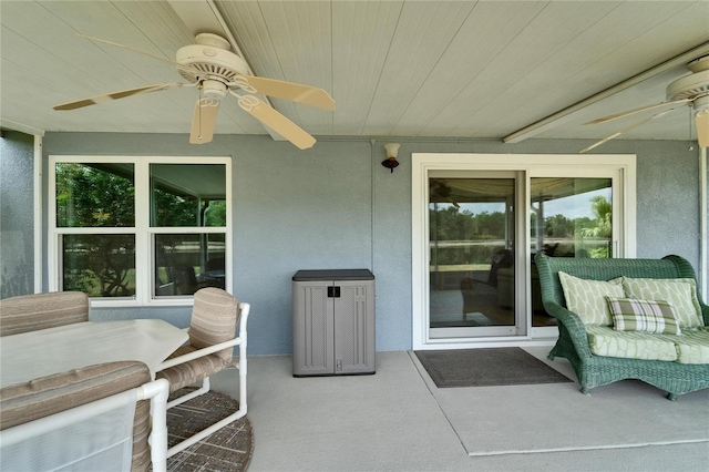view of patio / terrace with ceiling fan